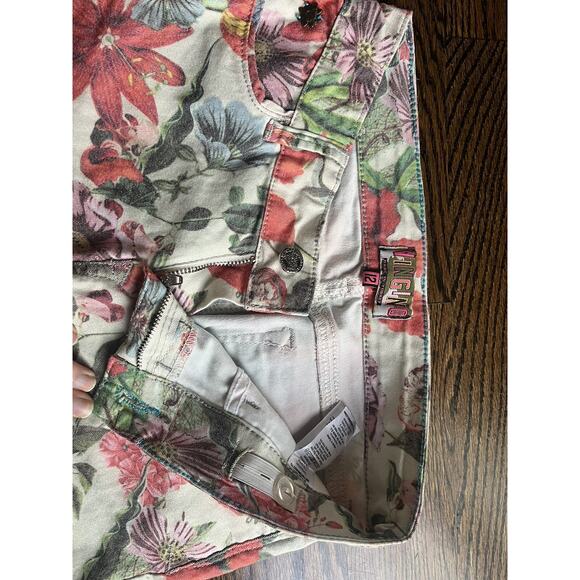 Vingino denim girls jeans Sz. 12 floral print - Picture 3 of 12